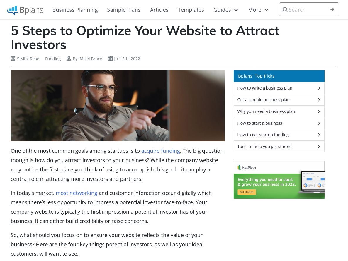 Bplans guest post example