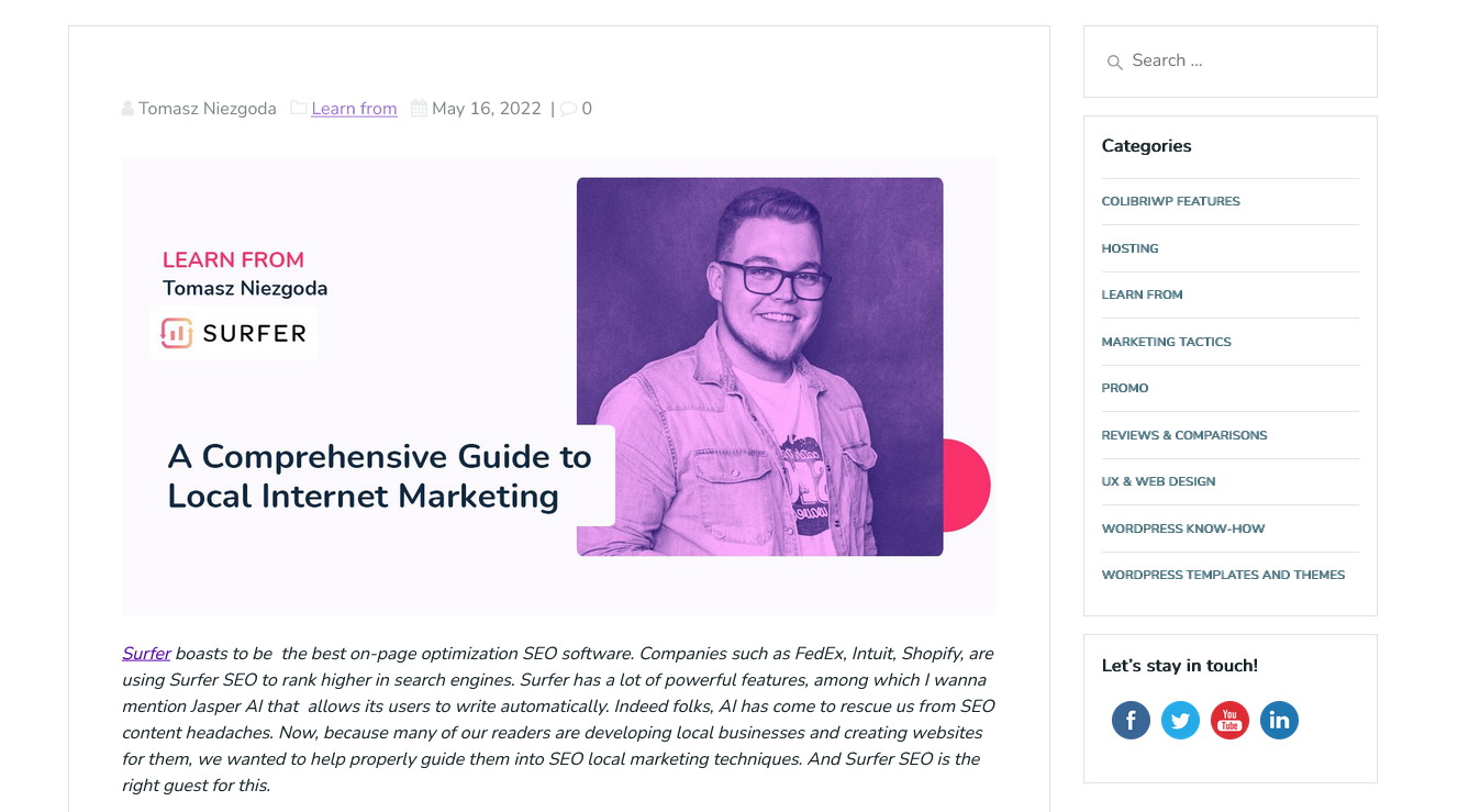 Colibri guest post example