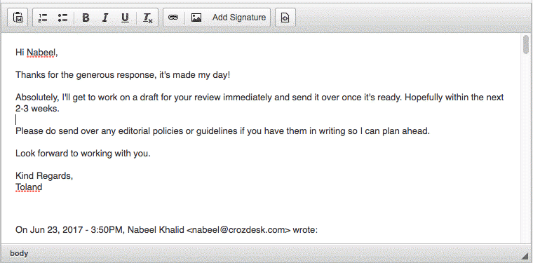 Dealing with responses to guest posts